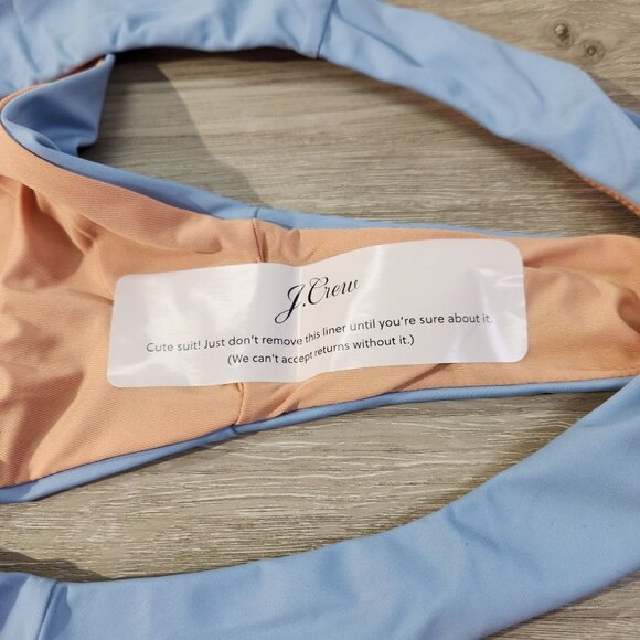 J Crew Blue Curved Waist Cheeky Bikini Bottom BC125 New With Tags Womens Size S - Picture 7 of 16
